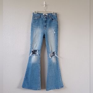 Top Dressing Light Blue High-Waist Ripped Flare Jeans